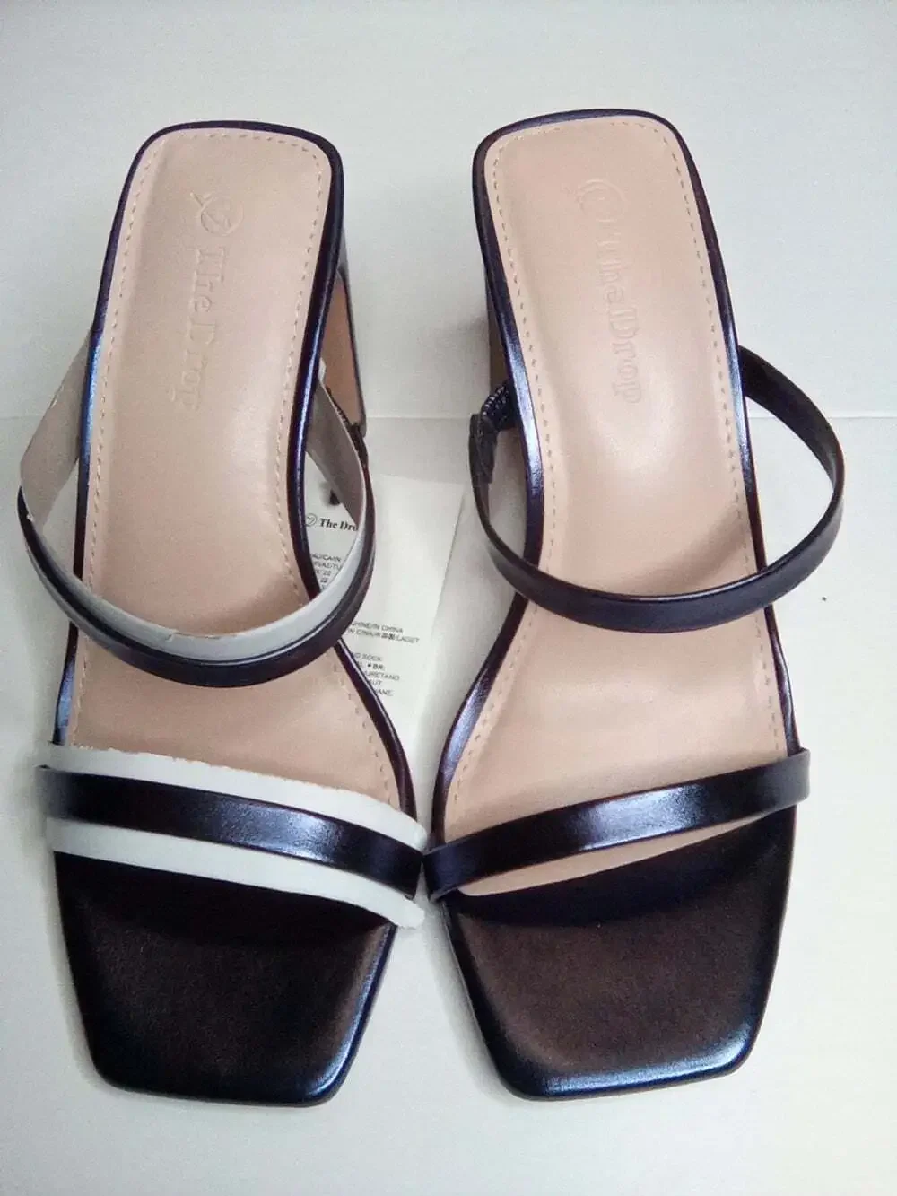 The Drop Avery Women's Strappy High Heel Metallic Navy Sandals Size 5